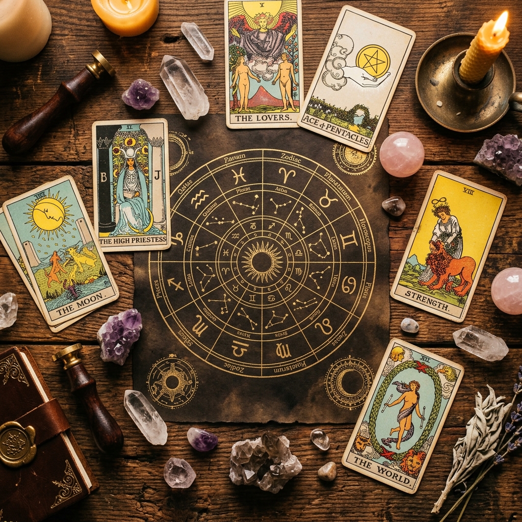Vedic Tarot Cosmic Table Setup